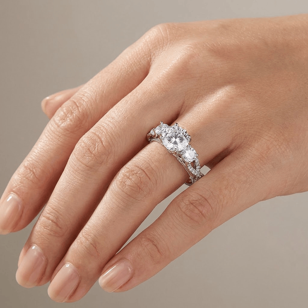 ANILLO VINTAGE DE PLATA CON CIRCONITA REDONDA