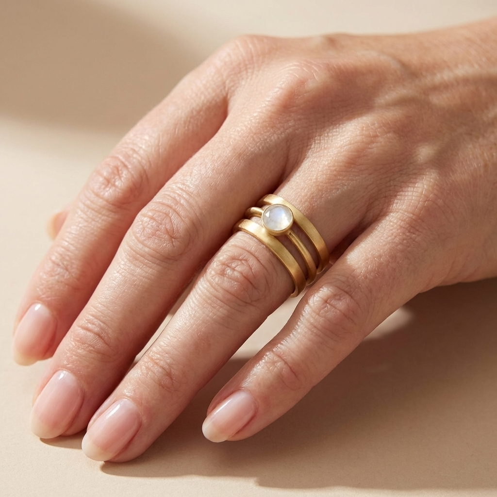 ANILLO DE ORO CON PIEDRA LUNAR
