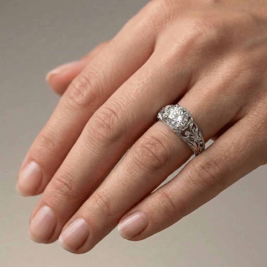 ANILLO DE PLATA DE ELEGANCIA VINTAGE