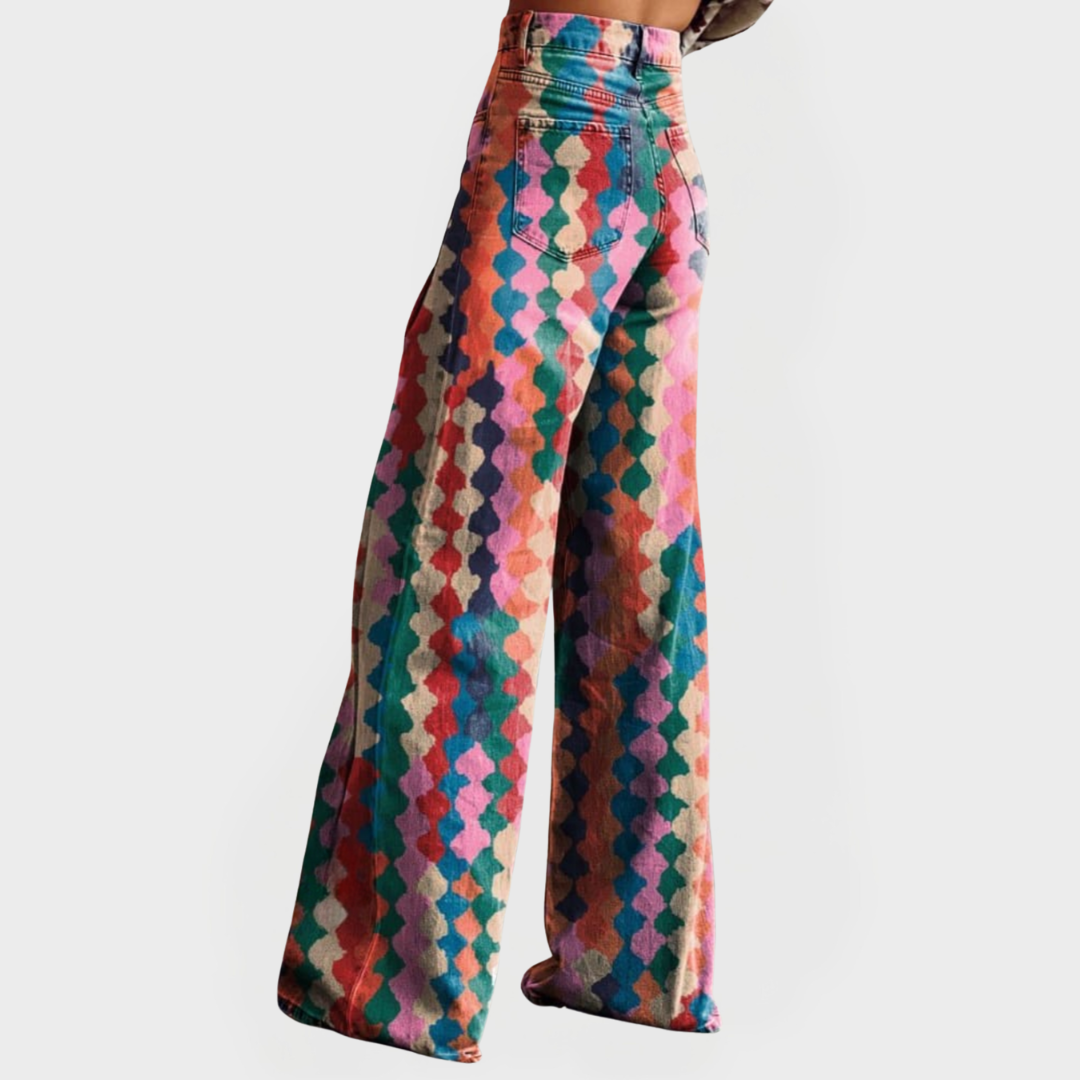 Pantalones de Mezclilla de colores con corte ancho para un look moderno