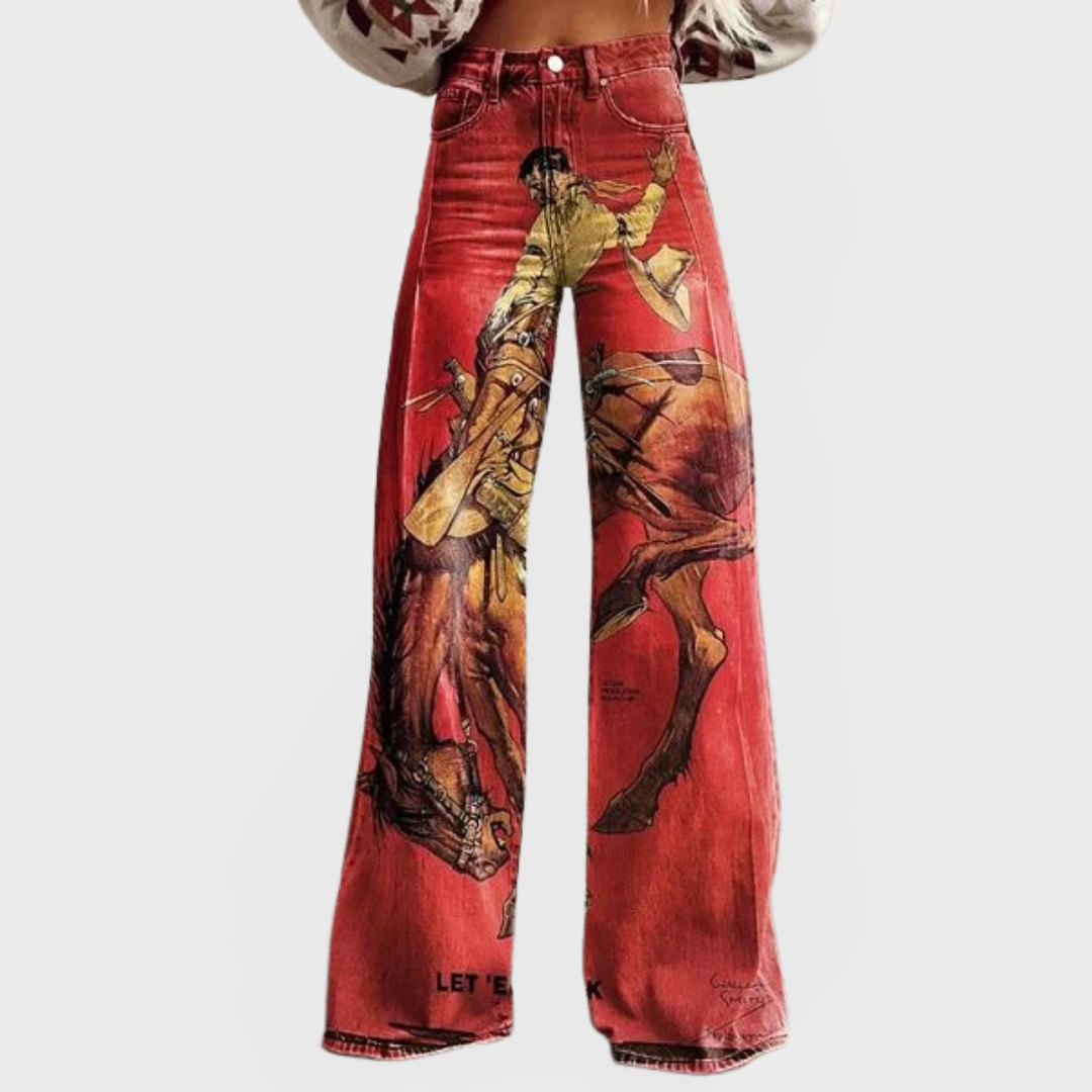 Pantalones de mezclilla elegantes para el día a día con corte ancho