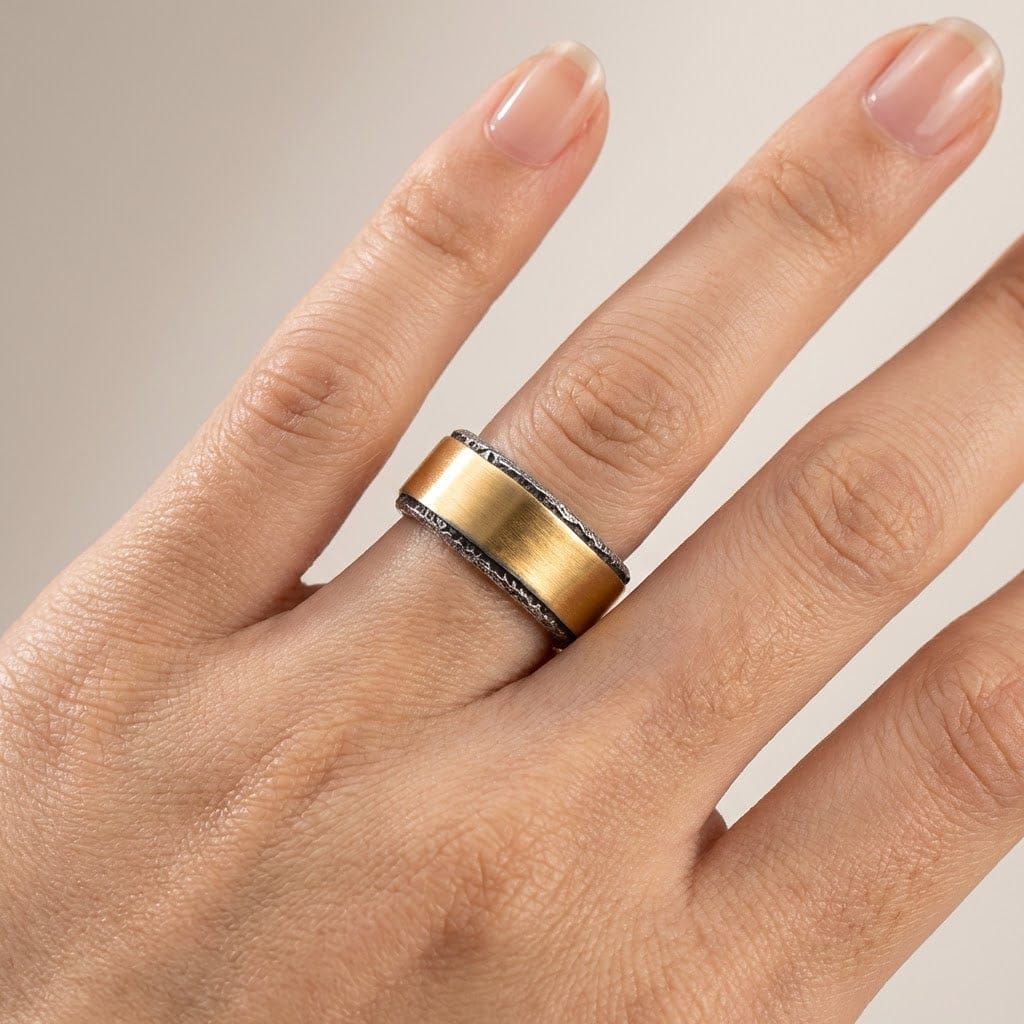 ANILLO RÚSTICO BICOLOR HECHO A MANO - (AJUSTABLE)