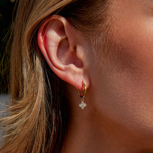 Pendientes de cristal con forma de trébol de cuatro hojas