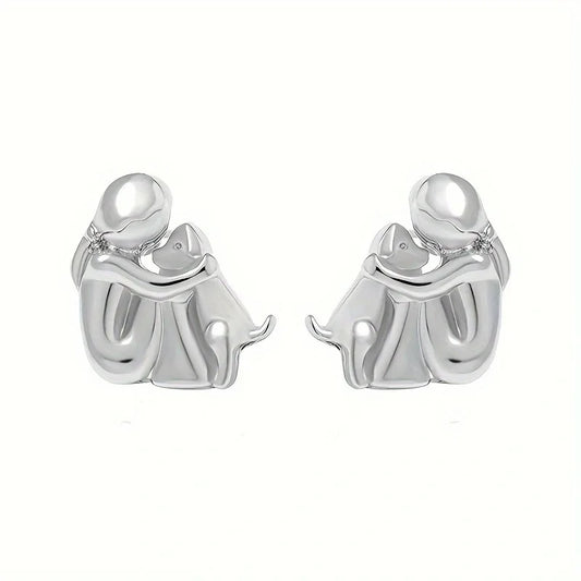 Pendientes de Abrazo Bicolor en Plata y Oro