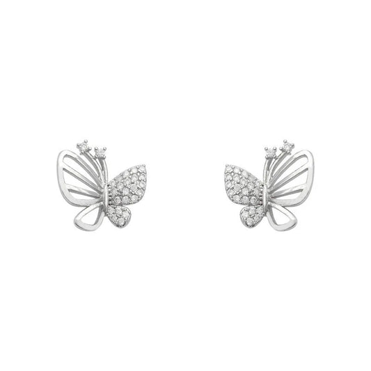 Elegant Zircon Butterfly Stud Earrings