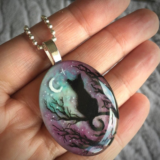 Precioso Collar De Gato "La Noche Estrellada"