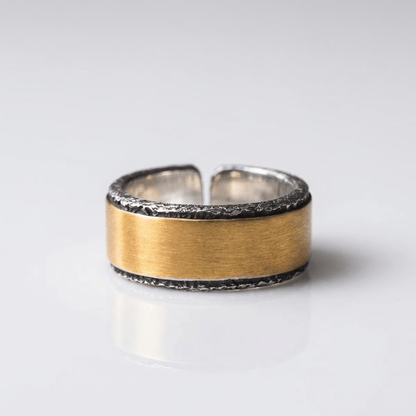 ANILLO RÚSTICO BICOLOR HECHO A MANO - (AJUSTABLE)