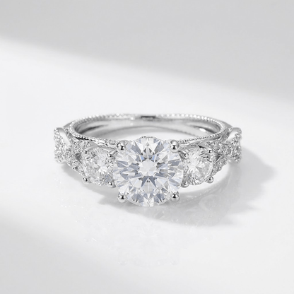 ANILLO VINTAGE DE PLATA CON CIRCONITA REDONDA