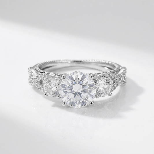 ANILLO VINTAGE DE PLATA CON CIRCONITA REDONDA