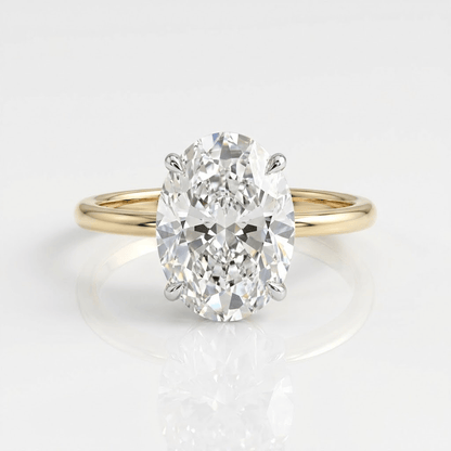 ANILLO SOLITARIO DE DIAMANTE OVALADO