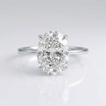 ANILLO SOLITARIO DE DIAMANTE OVALADO