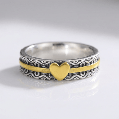 ANILLO DE ORO CON FORMA DE CORAZÓN HECHO A MANO