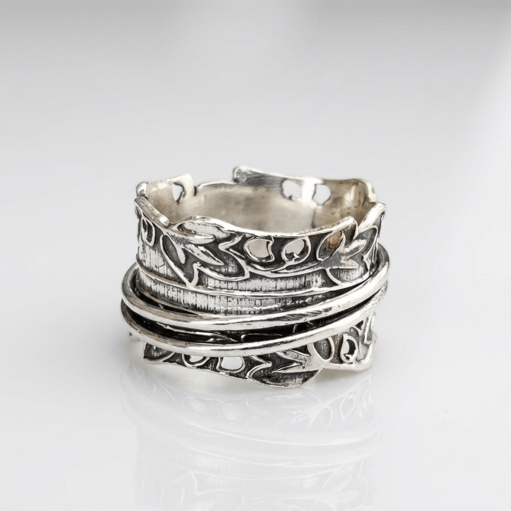 ANILLO DE PLATA CON CIRCONITAS EN CAPAS