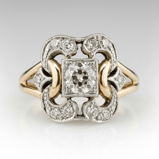 ANILLO ESCULTURAL RETRO DE DIAMANTES