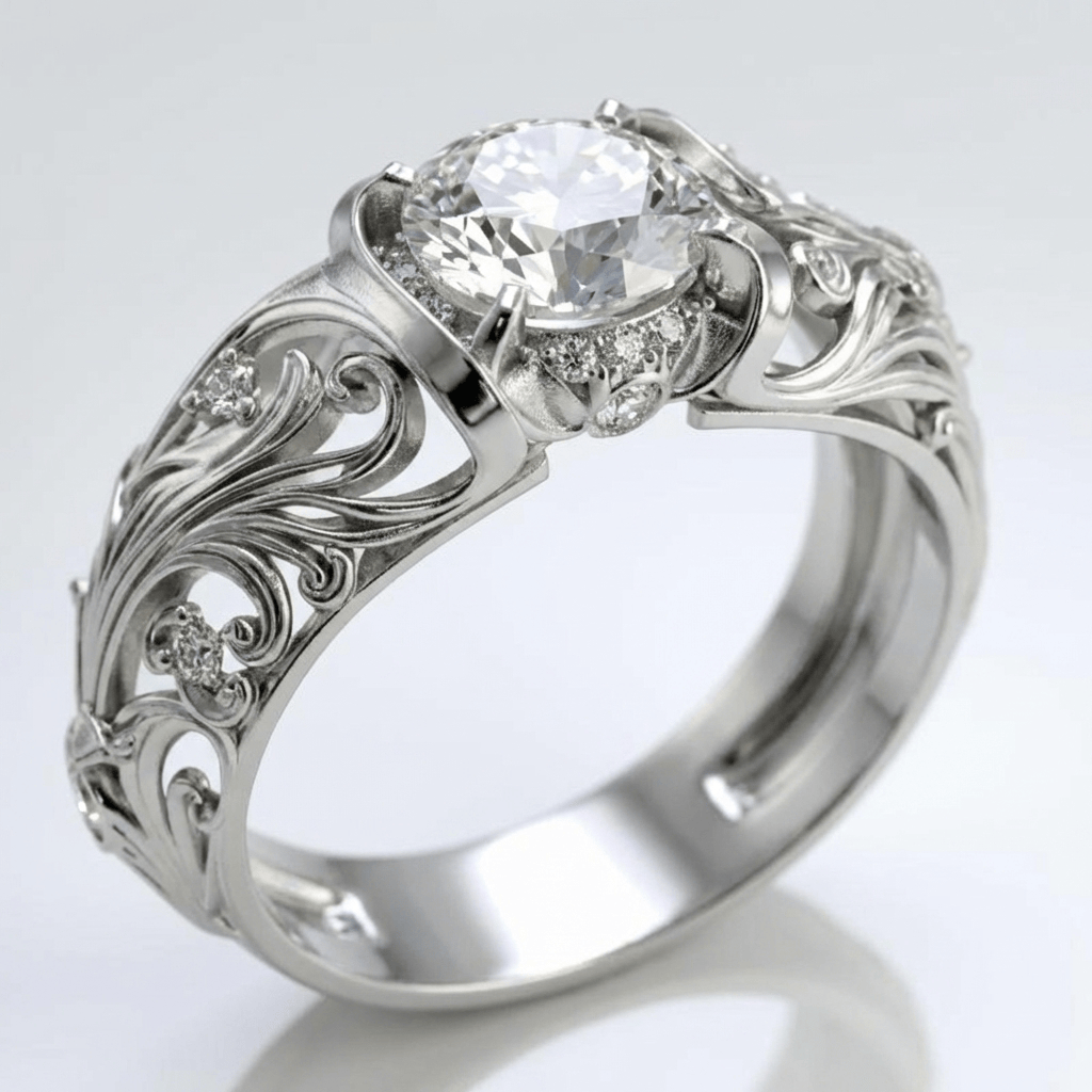 ANILLO DE PLATA DE ELEGANCIA VINTAGE