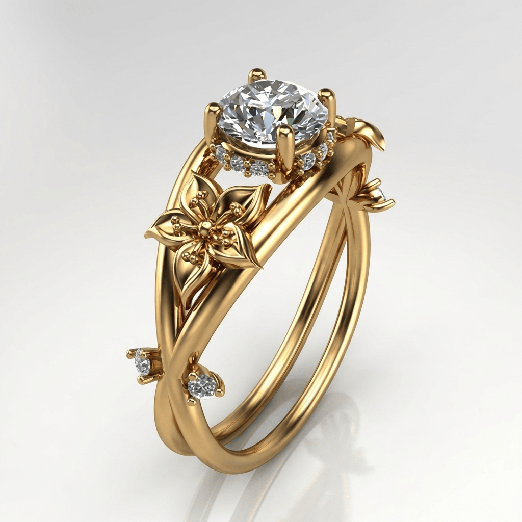 ANILLO BLOOMING GRACE DE ORO Y CIRCONITA