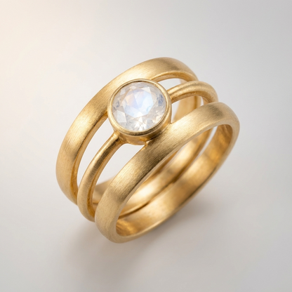 ANILLO DE ORO CON PIEDRA LUNAR