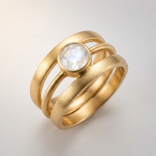 ANILLO DE ORO CON PIEDRA LUNAR