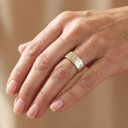 ANILLO DE PLATA Y BOBINA HECHO A MANO