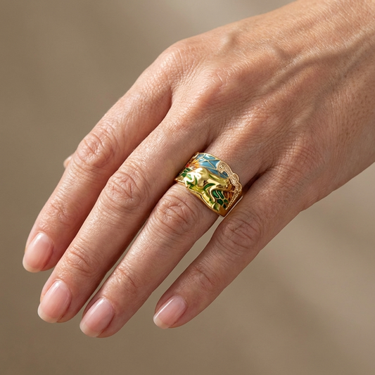 ANILLO ORNAMENTADO ATEMPORAL DE ORO ROSA