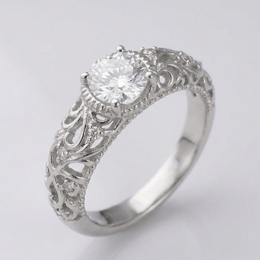 ANILLO VINTAGE DE PLATA CON CIRCONITA Y FORMATO COJÍN