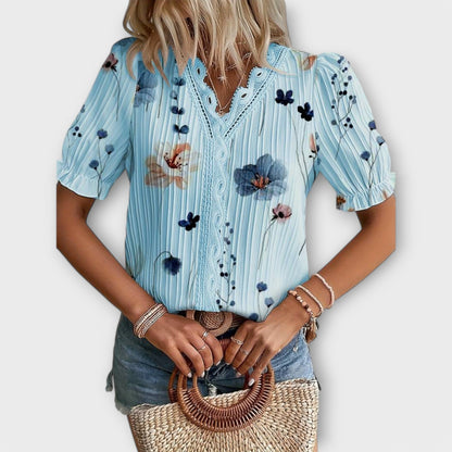 Emily - Blusa de moda con escote en V