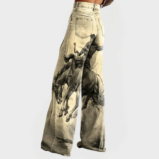 Pantalones de mezclilla cómodos de corte ancho y holgado
