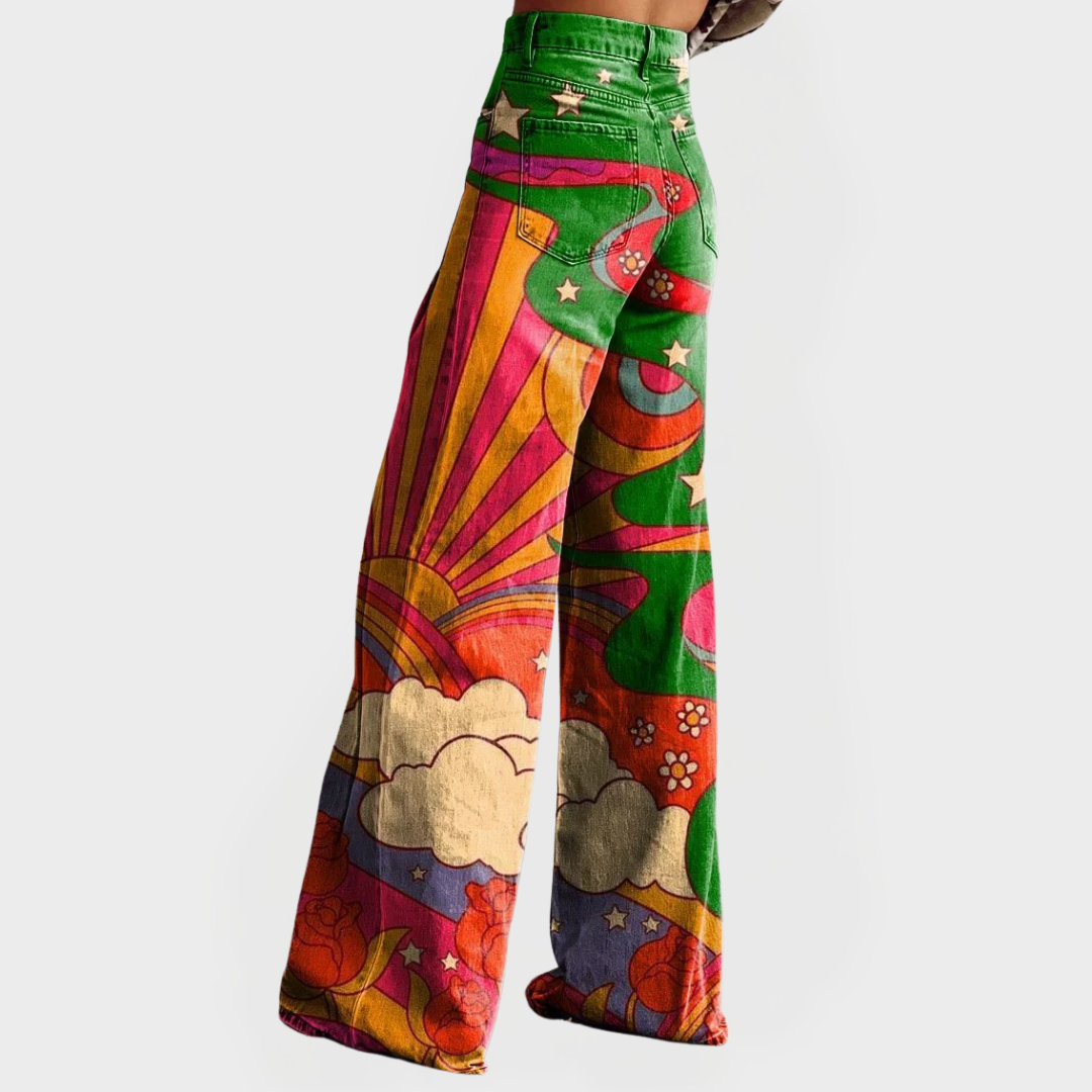 Pantalones de mezclilla de corte ancho y estilo moderno