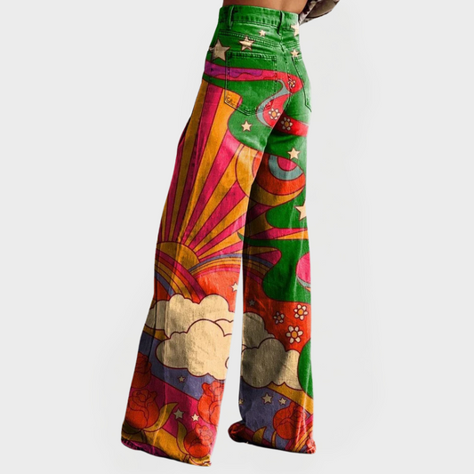 Pantalones de mezclilla de corte ancho y estilo moderno