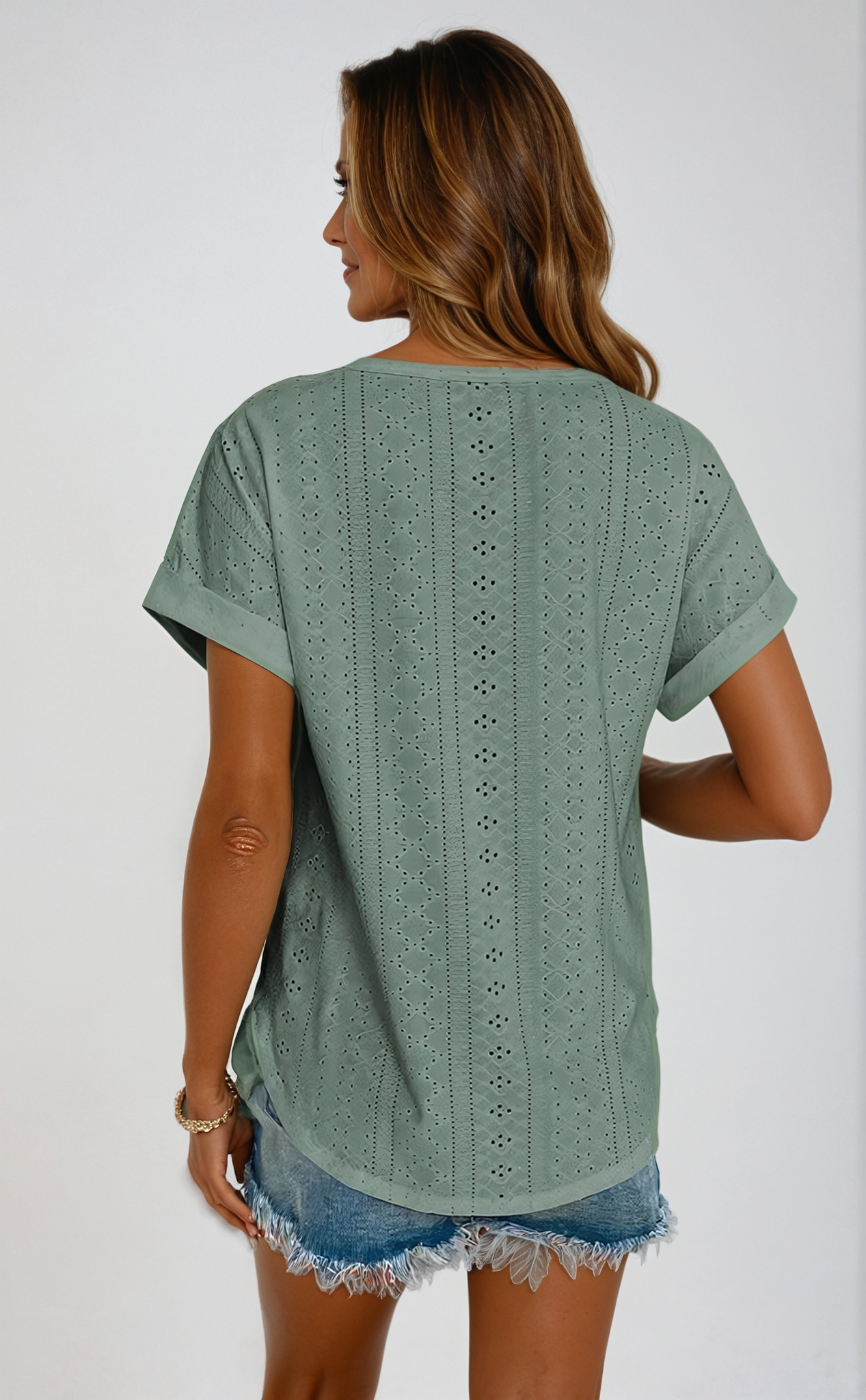 Orlena - Casual Eyelet Top