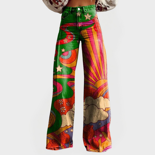 Pantalones de mezclilla de corte ancho y estilo moderno