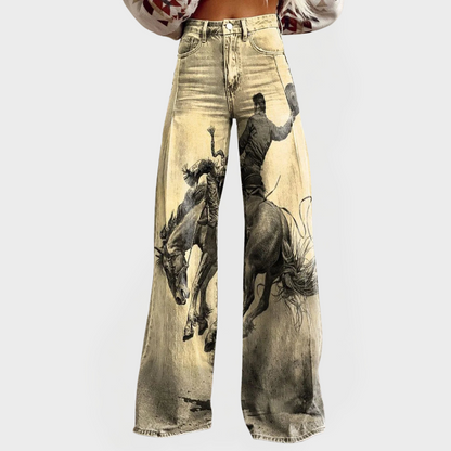 Pantalones de mezclilla cómodos de corte ancho y holgado