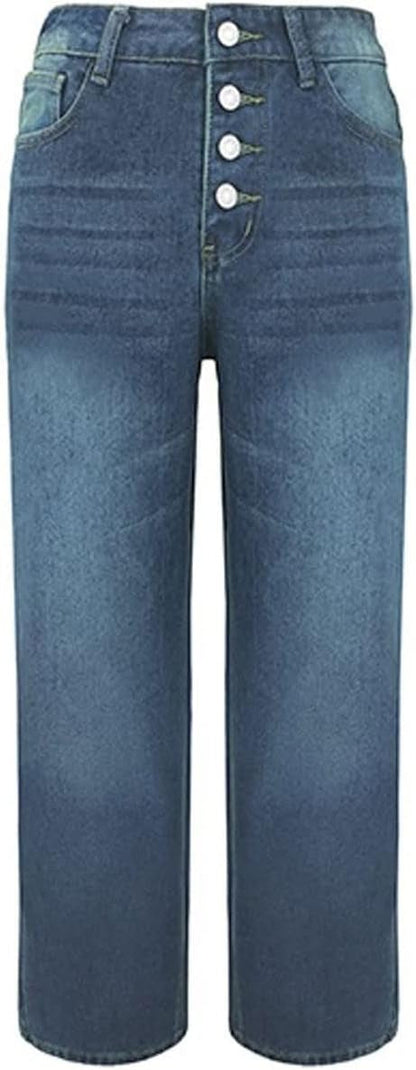 Tessa - High-Waisted Buttoned Jeans