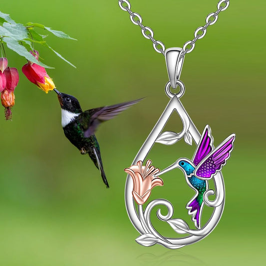 SET Precioso Collar De Colibrí Para Mujer Con Pendientes De Regalo.