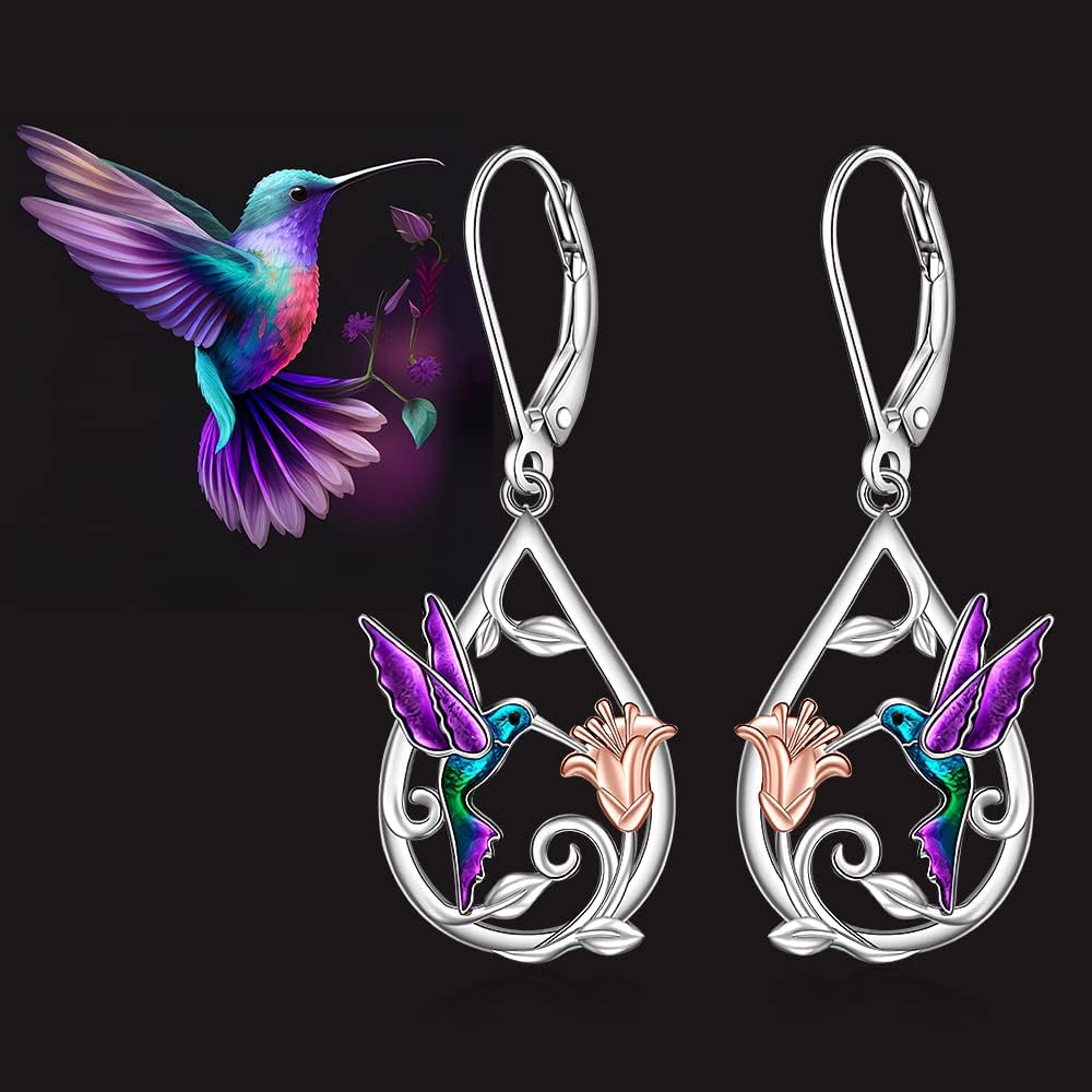 SET Precioso Collar De Colibrí Para Mujer Con Pendientes De Regalo.