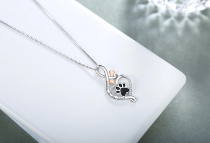 Collar Corazón, Hueso e Infinito – Colgante “Siempre en mi corazón”