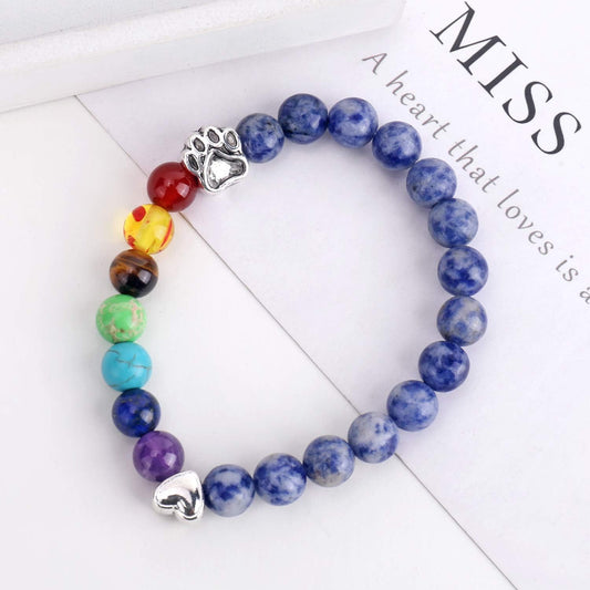 Pulsera conmemorativa Puente Arcoíris – Regalo de cuentas de 7 chakras para recordar a una mascota que ha perdido