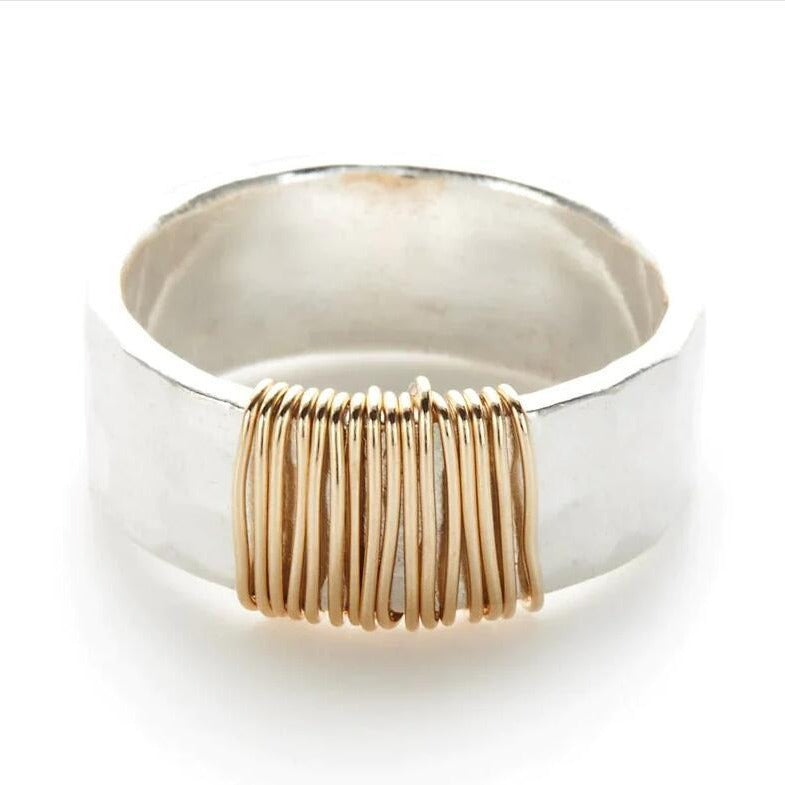ANILLO DE PLATA Y BOBINA HECHO A MANO
