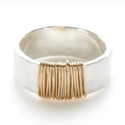 ANILLO DE PLATA Y BOBINA HECHO A MANO