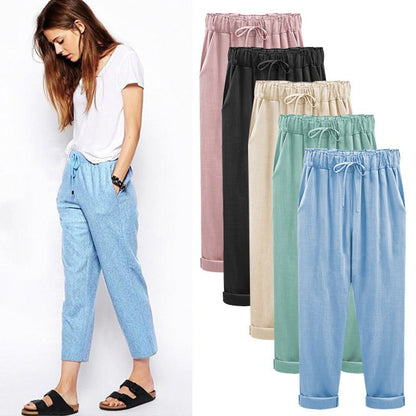 LUISA | Zomerse linnen-katoenen broek voor dames