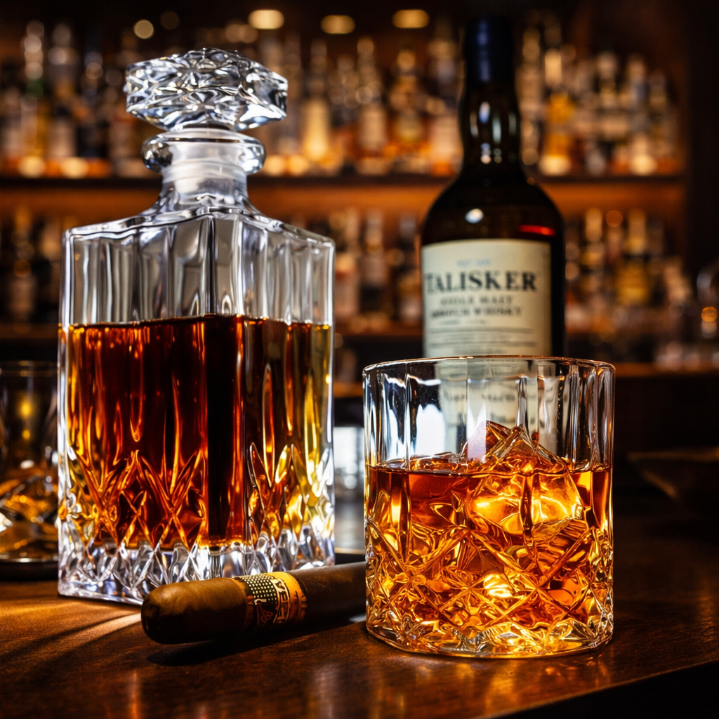 Juego de whisky: Colección de botella y vasos