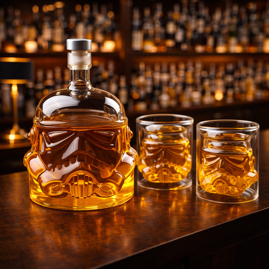 Juego de whisky: Colección de botellas y vasos