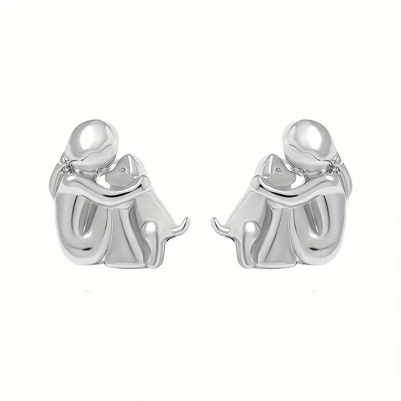 Pendientes de Abrazo Bicolor en Plata y Oro