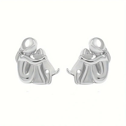 Pendientes de Abrazo Bicolor en Plata y Oro