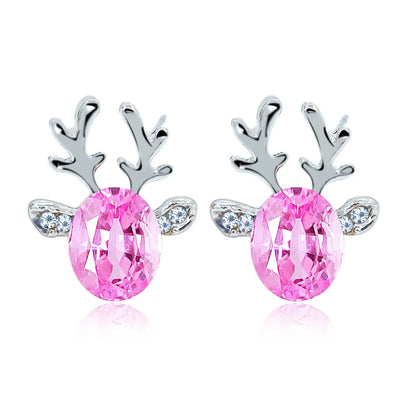 Pendientes De Cristal Con Forma De Reno Festivo