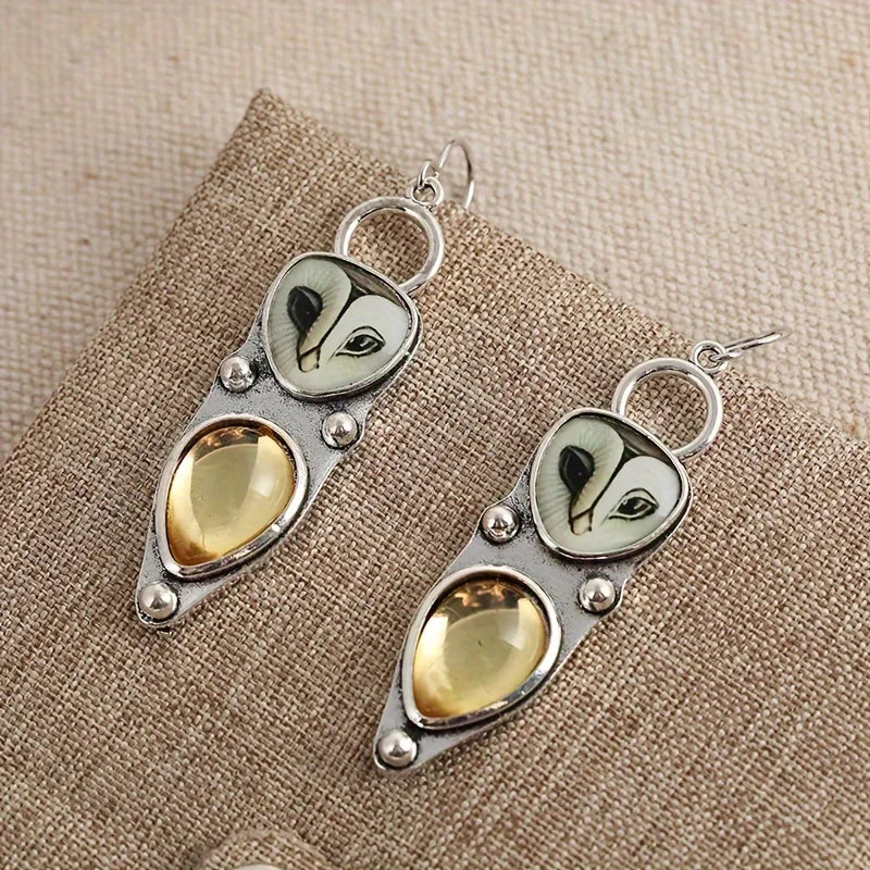 Pendientes Colgantes de Búho Estilo Bohemio - Sin níquel, ideales para orejas sensibles.