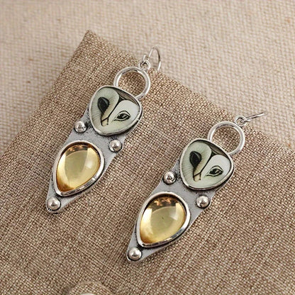 Pendientes Colgantes de Búho Estilo Bohemio - Sin níquel, ideales para orejas sensibles.