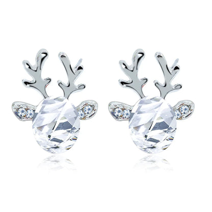 Pendientes De Cristal Con Forma De Reno Festivo
