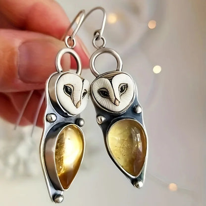 Pendientes Colgantes de Búho Estilo Bohemio - Sin níquel, ideales para orejas sensibles.