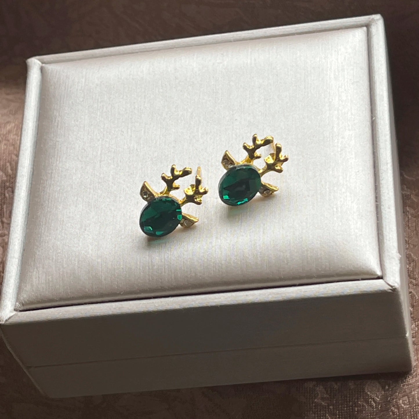 Pendientes De Cristal Con Forma De Reno Festivo